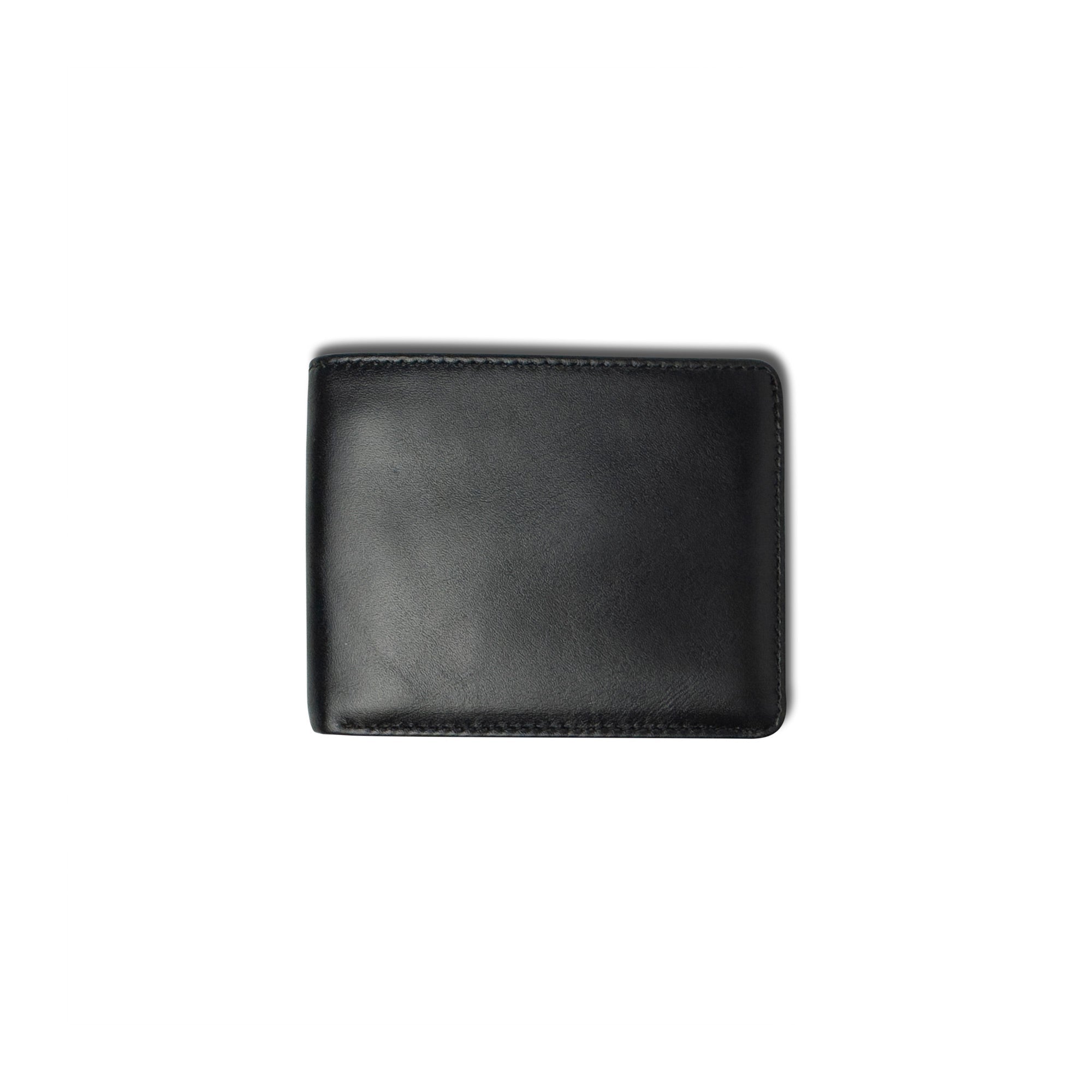 Merit Bifold RFID Wallet In Plain Black Leather